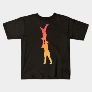 An acrobatic women’s pair doing hand to hand Kids T-Shirt